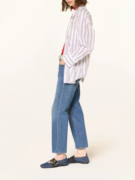 7 For All Mankind Rovné Džíny Low Cigarette mid blue modré