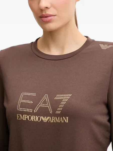 Hanorac crewneck Ea7 Emporio Armani maro