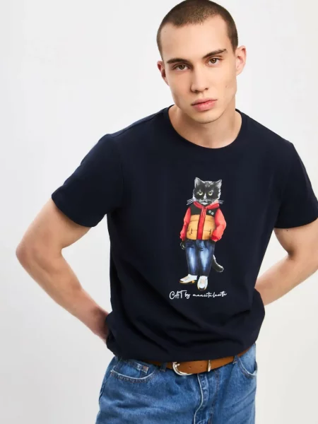 Cat e Lolette Tričko Sport Casual cat' modrá