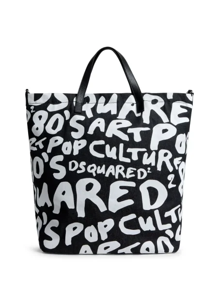 Geantă Dsquared2 cu imagine negru