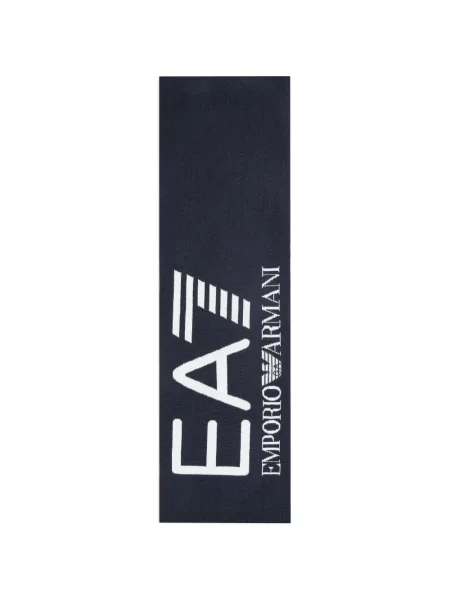Fular Ea7 Emporio Armani cu autograf albastru