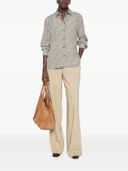Cămașă Ermanno Scervino cu model herringbone alb