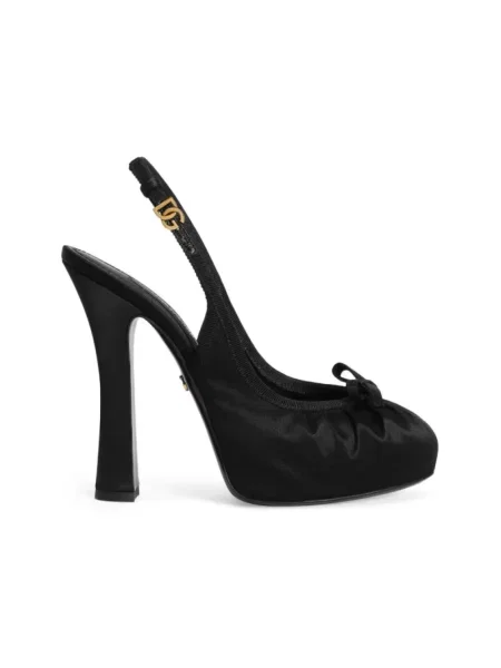 Satynowa czółenka Dolce And Gabbana czarna