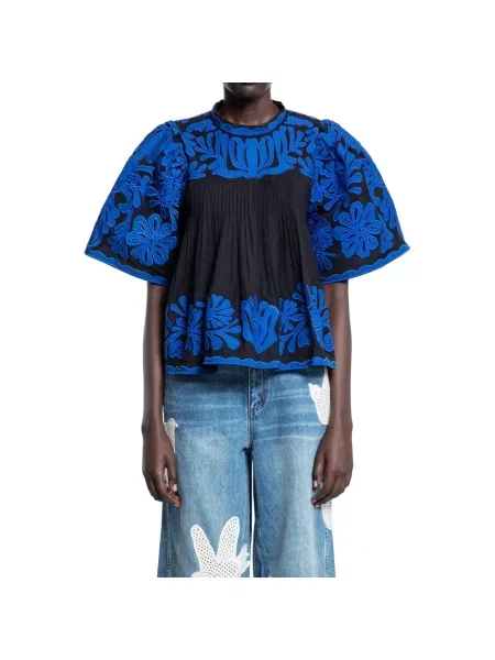 Krótka bluzka Sea Ny z krótkim rękawem z naszywkami