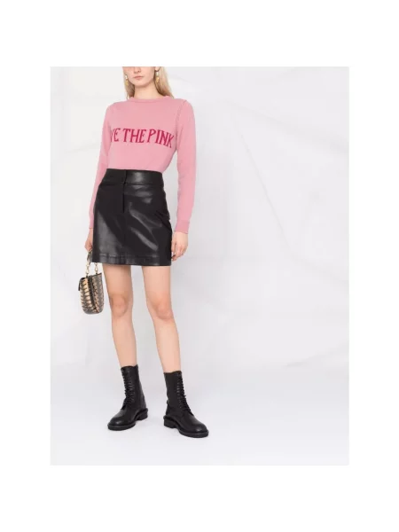 Sweter Alberta Ferretti wełniany różowy