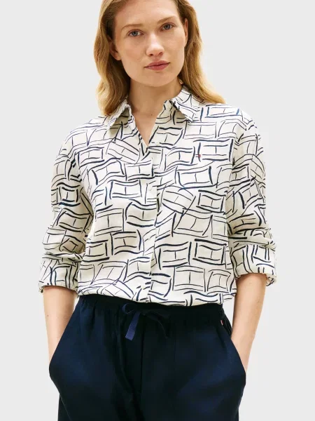 Льняная рубашка Tommy Hilfiger белая