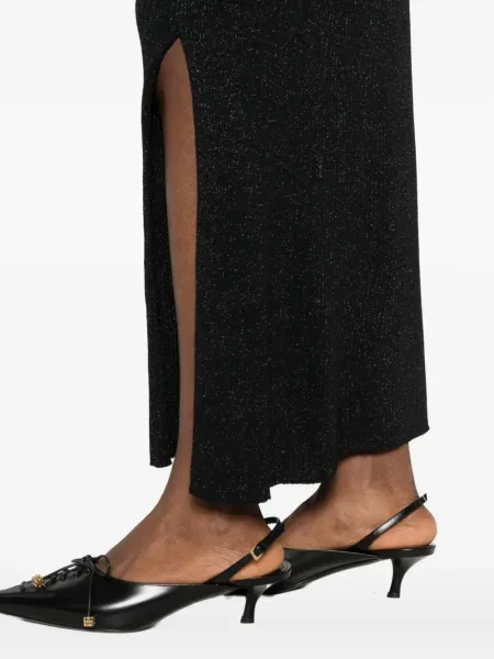 Fustă midi Twinset tricotate până la genunchi negru