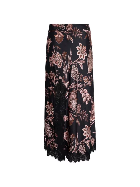 Fusta maxi Cara Cara cu model floral cu imagine din dantelă negru