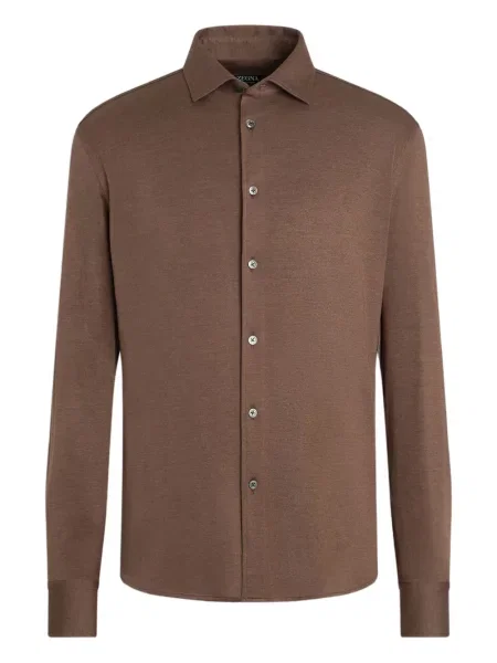 Cămașă Zegna de mătase maro