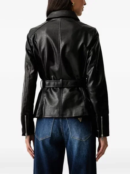 Cu centură geanta de piele Guess negru