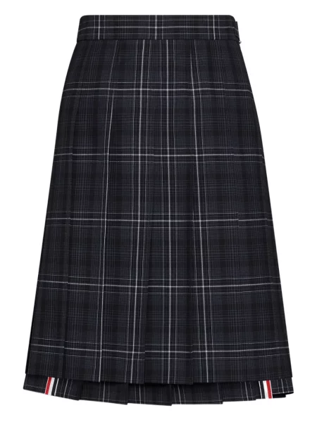 Fusta plisata Thom Browne în carouri plisată negru