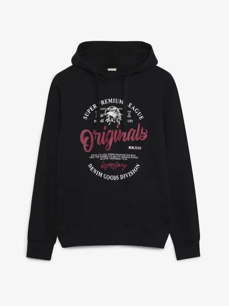 Bluza z kapturem w wygodnym fasonie czarna