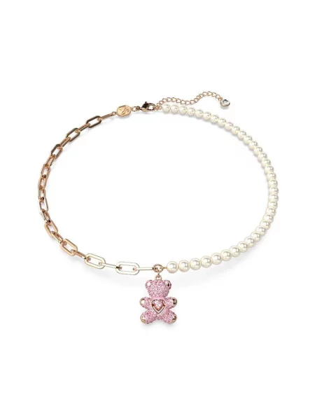 Naszyjnik Swarovski typu teddy różowy