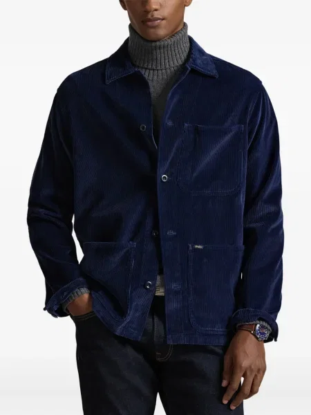 Dlouhá pruhovaná s límcem kšiltovka Polo Ralph Lauren modrá