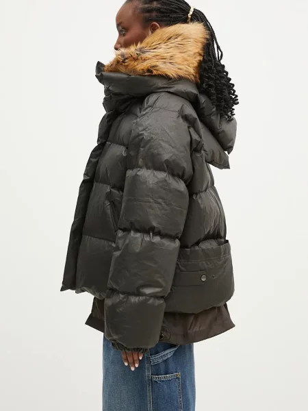 Μπουφάν με επένδυση από πούπουλα Ottolinger Deconstructed Double Zip Puffer Jacket καφέ
