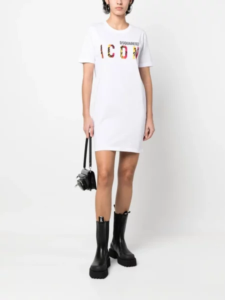Kostiumas marškininė suknelė Dsquared2 balta