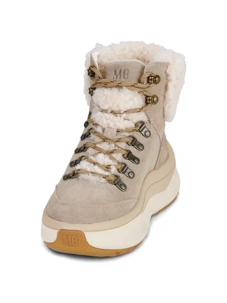 Pantofi Moon Boot din piele de oaie bej