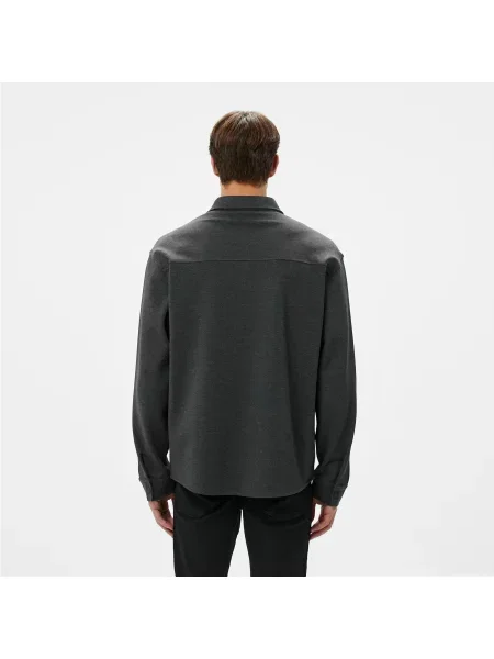 Lacoste Relaxed Fit Ciemnoszara Koszula szara