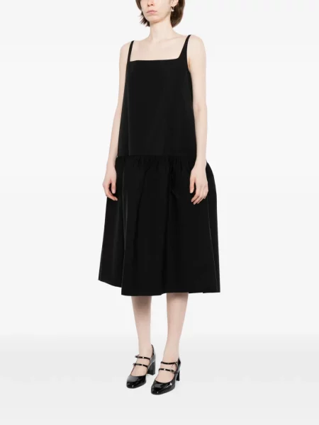 Rochie midi Less cu volane negru
