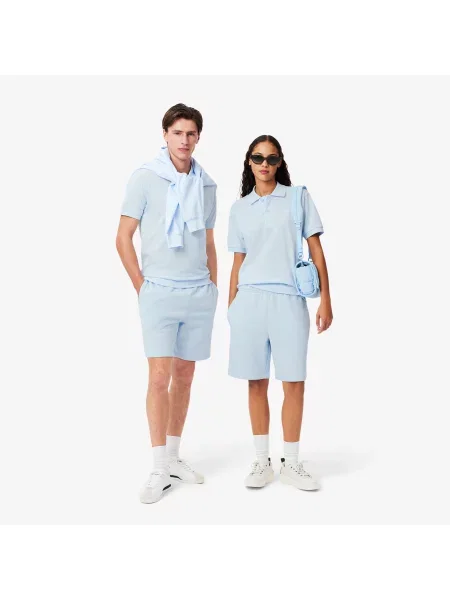 Lacoste Szorty Z Nadrukiem Regular Fit Jasnoniebieskie niebieski
