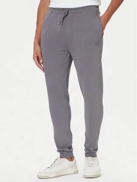 Спортен панталон BOSS Orange синьо с меланжов десен сиво