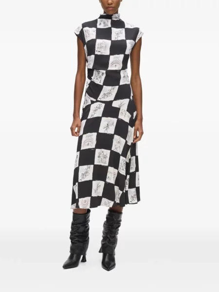 Rochie midi Karl Lagerfeld cu imagine negru
