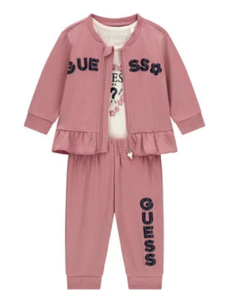 Sada mikina body a tepláky Guess růžové