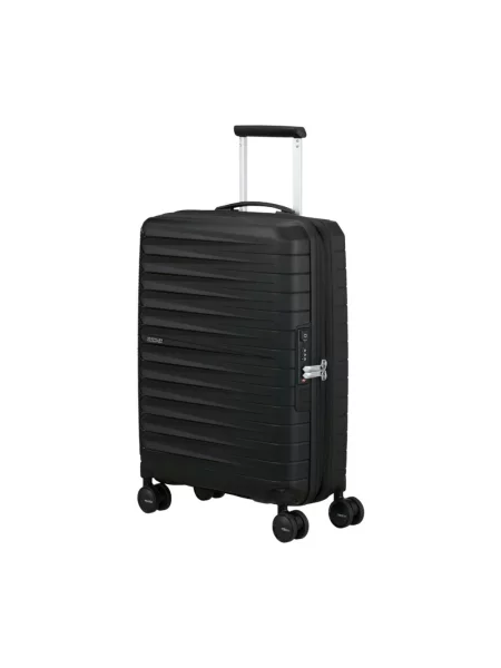 Lniana walizka American Tourister czarna