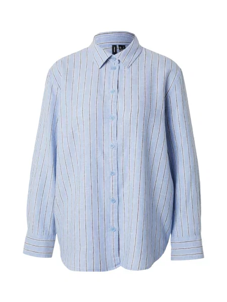 VERO MODA Bluza VMLINN svijetloplava / crna bijela