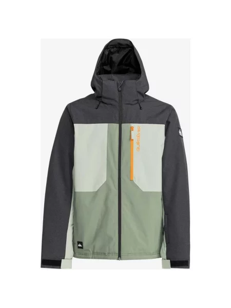 Kurtka z kapturem Quiksilver Dawson jasnozielona S szara