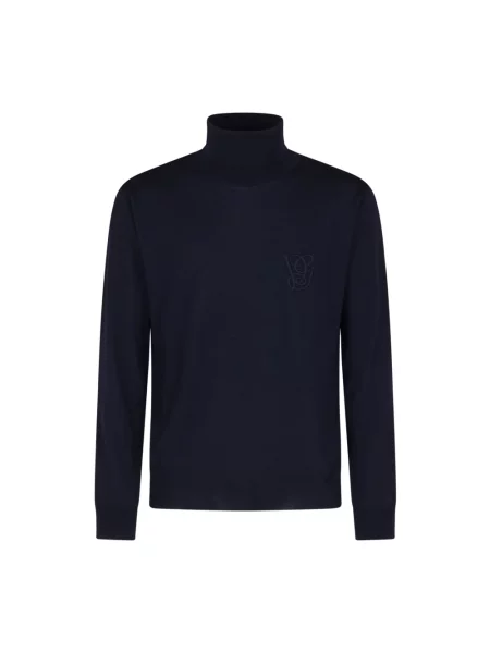 Haftowany sweter Valentino wełniany niebieski