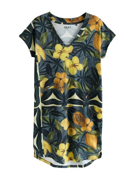 Next Poletna obleka encijan / temno rumena / temno zelena črna