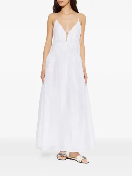 Rochie Tory Burch plisată de costum alb