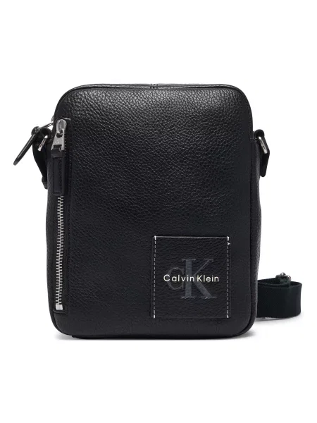 Calvin Klein geantă mică pentru bărbați cu imitație de piele negru