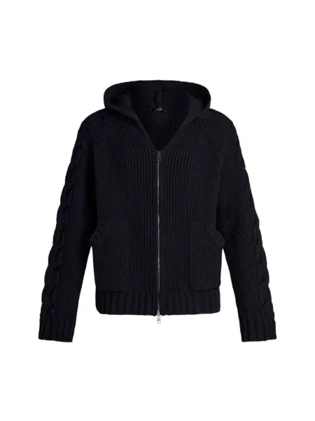 Sweter Etro z kapturem niebieski