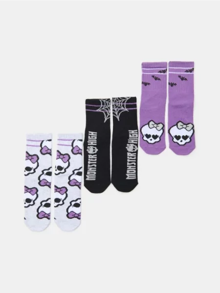 Sinsay Dlouhé ponožky s bavlnou 3 ks Monster High vícebarevná