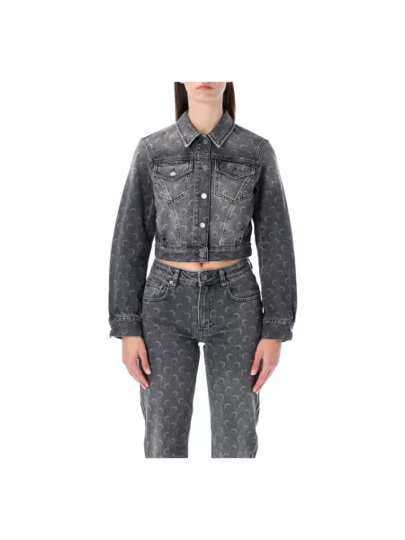 Krótka kurtka jeansowa Marine Serre szara