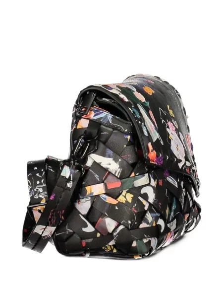 Чанта Desigual на цветя с принт черно
