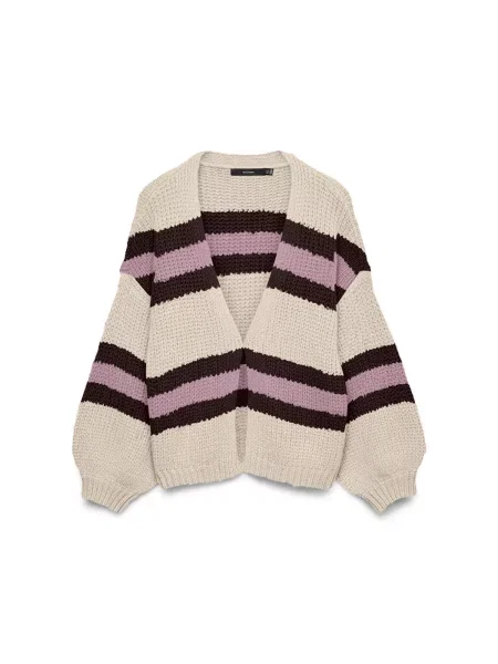 VERO MODA Geacă tricotată VMMaybe / ciocolatiu / mauve bej