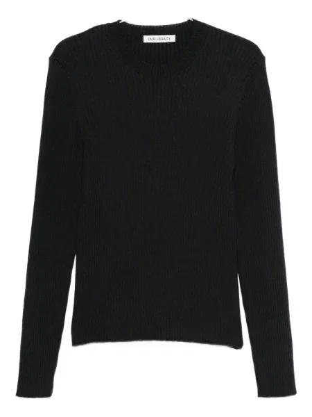 Pulover Our Legacy cu decolteu rotund negru