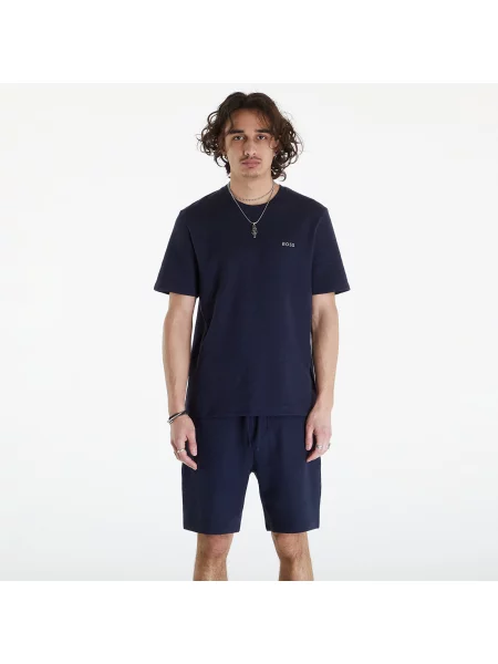 BOSS BLACK Tricou Waffle negru