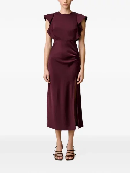 Rochie maxi Claudie Pierlot din satin roșu