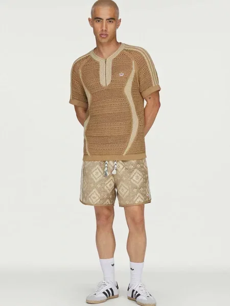 Adidas Originals CLOT x adidas by Edison Chen t-shirt ανδρικό με μπεζ