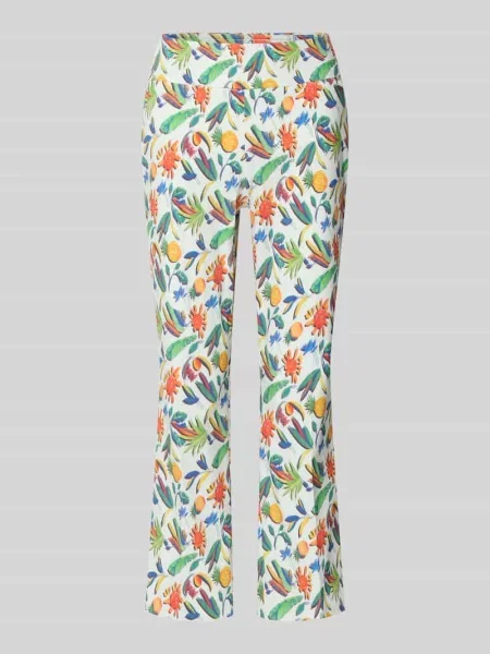 Spodnie capri we wzór na całej powierzchni Model Ina' Stehmann granatowy