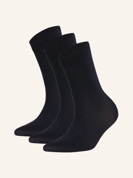 Falke Skarpety Cotton Touch 3 Pary blau czarne