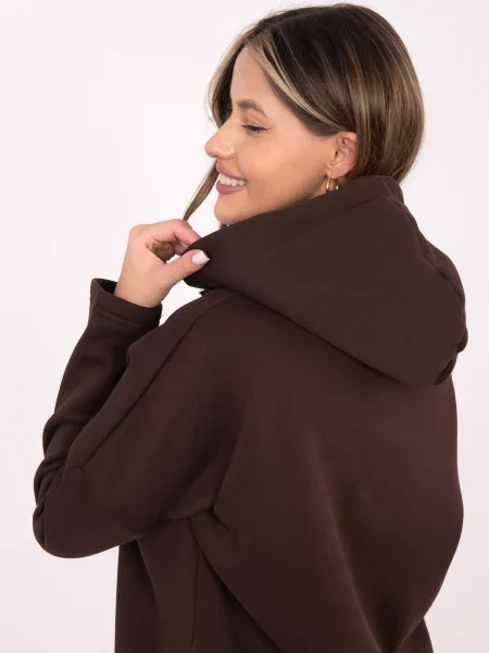 Mikina s kapucí Rue Paris s kapucí hnědá