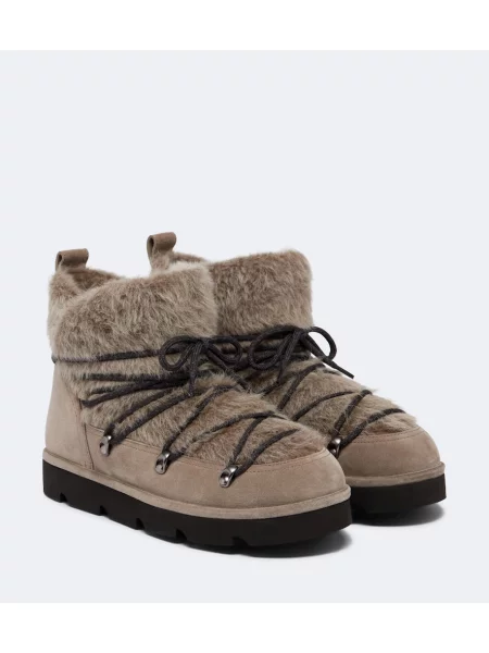 Botine Brunello Cucinelli din piele de căprioară gri
