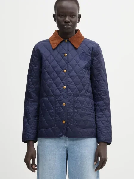 Sporty & Rich geacă NY Crest Quilted bleumarin de tranziție