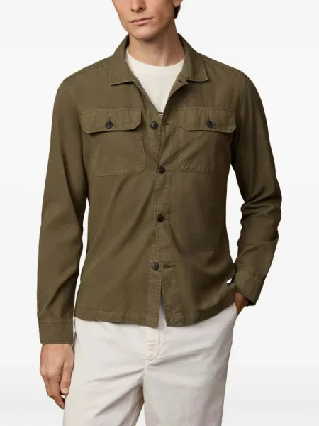 Geacă Hackett London din țesătură twill verde