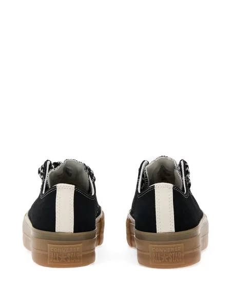Sneakerși Converse Chuck Taylor All Star din piele de căprioară alergare cu platformă negru